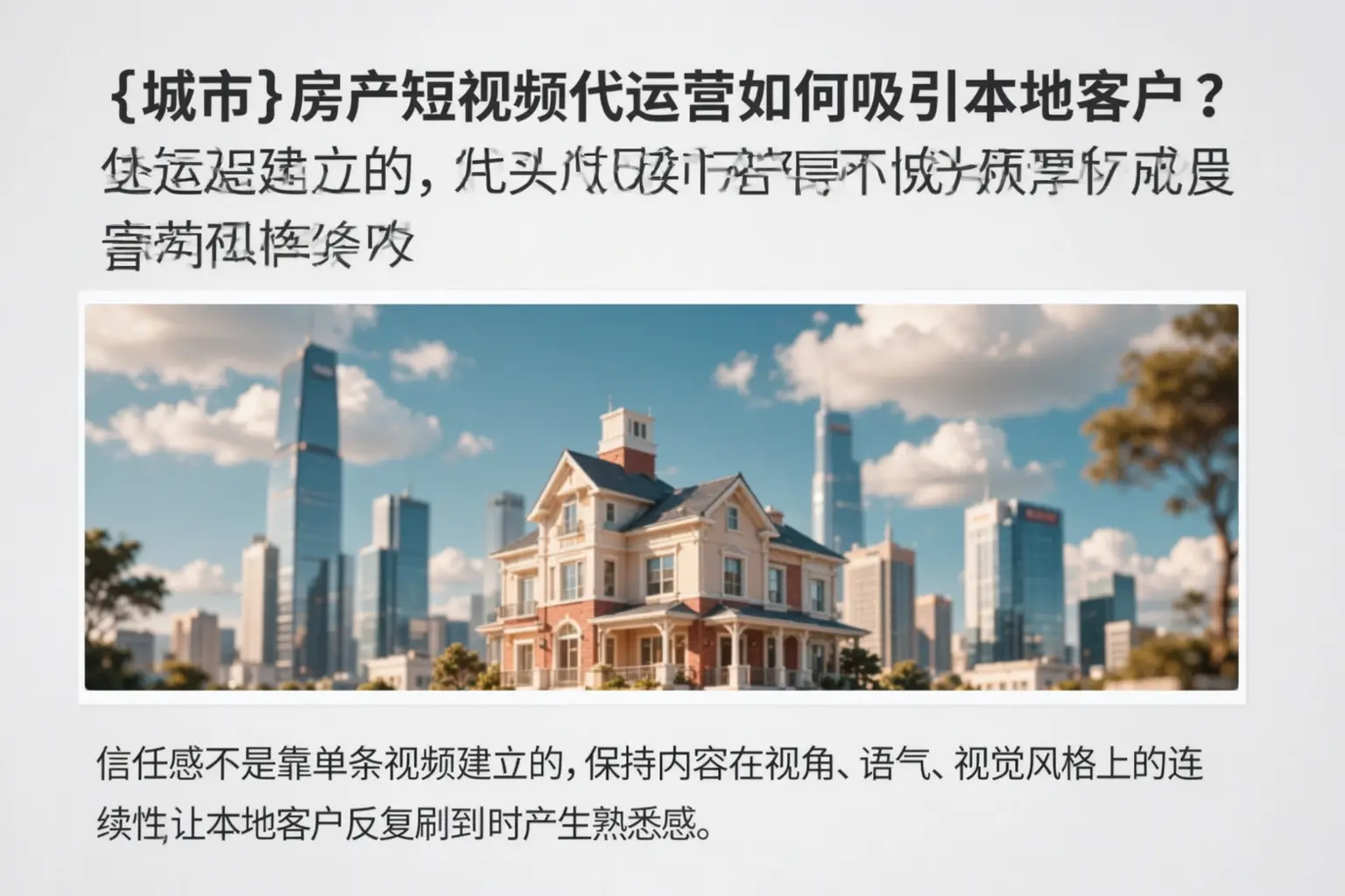 岳阳房产短视频代运营如何吸引本地客户？