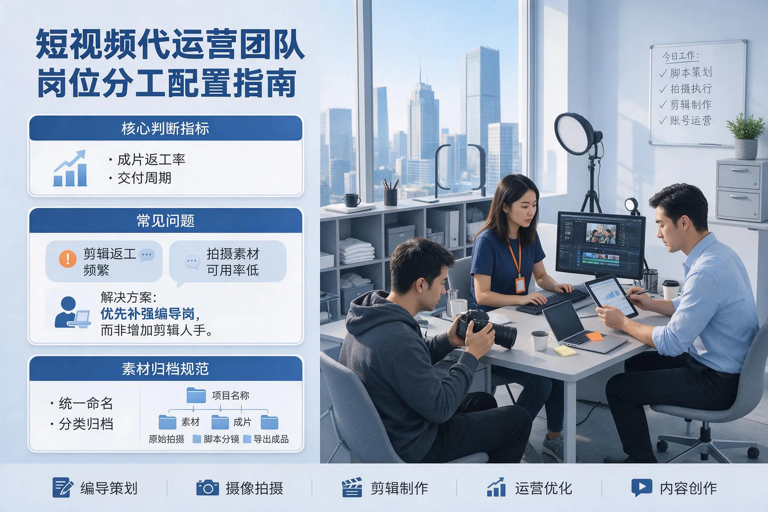 短视频代运营团队如何配置？岳阳企业岗位分工科普说明