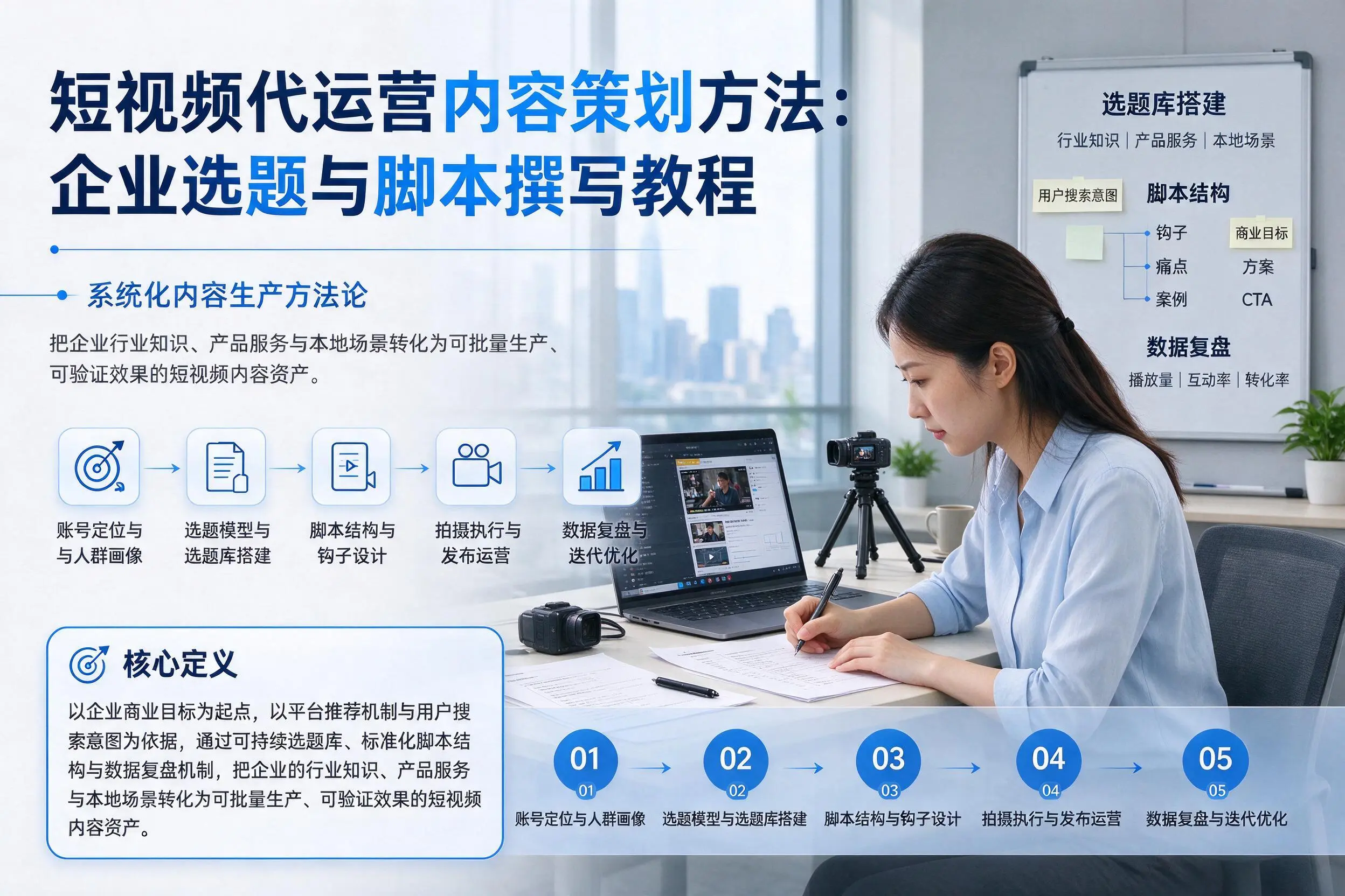 短视频代运营内容策划方法：岳阳企业选题与脚本撰写教程