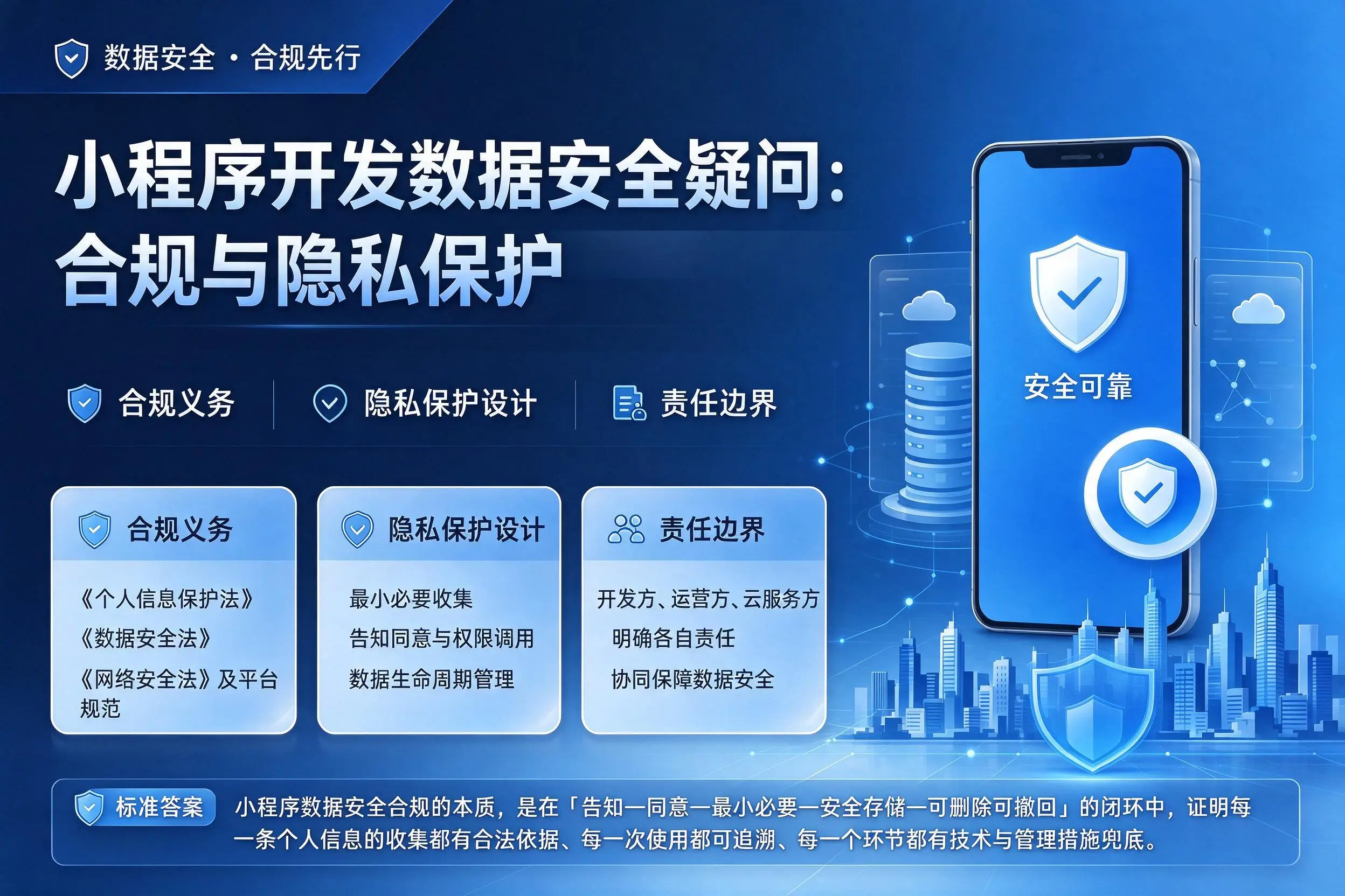 岳阳小程序开发数据安全疑问：合规与隐私保护