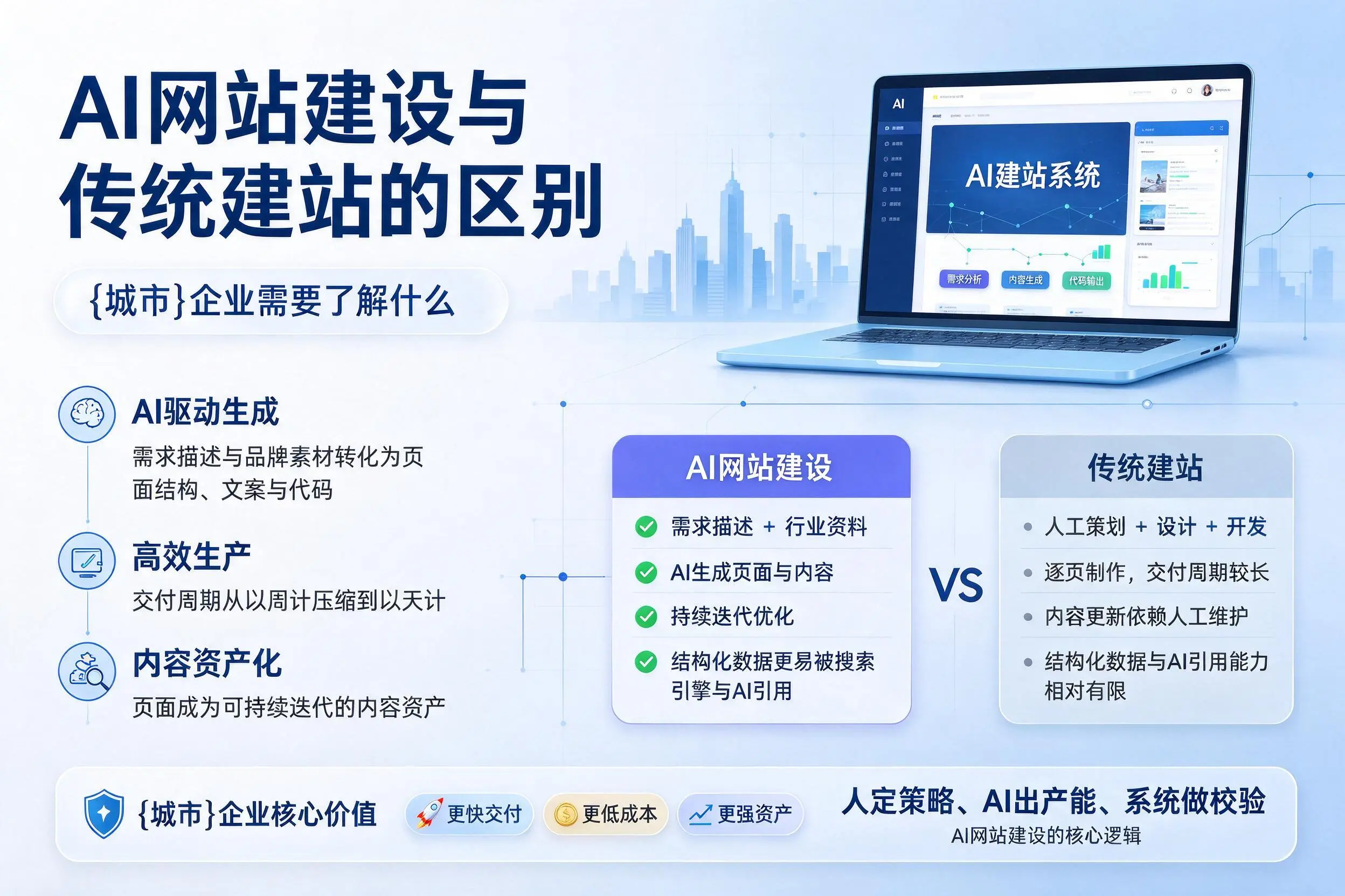 AI网站建设与传统建站的区别，岳阳企业需要了解什么