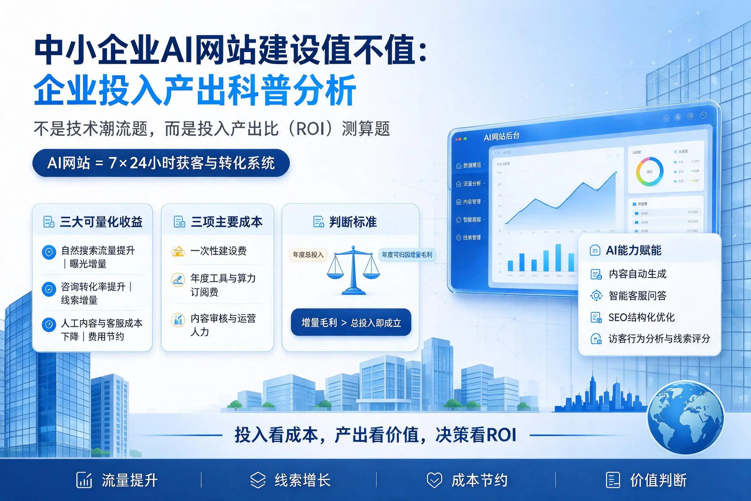 中小企业AI网站建设值不值：岳阳企业投入产出科普分析