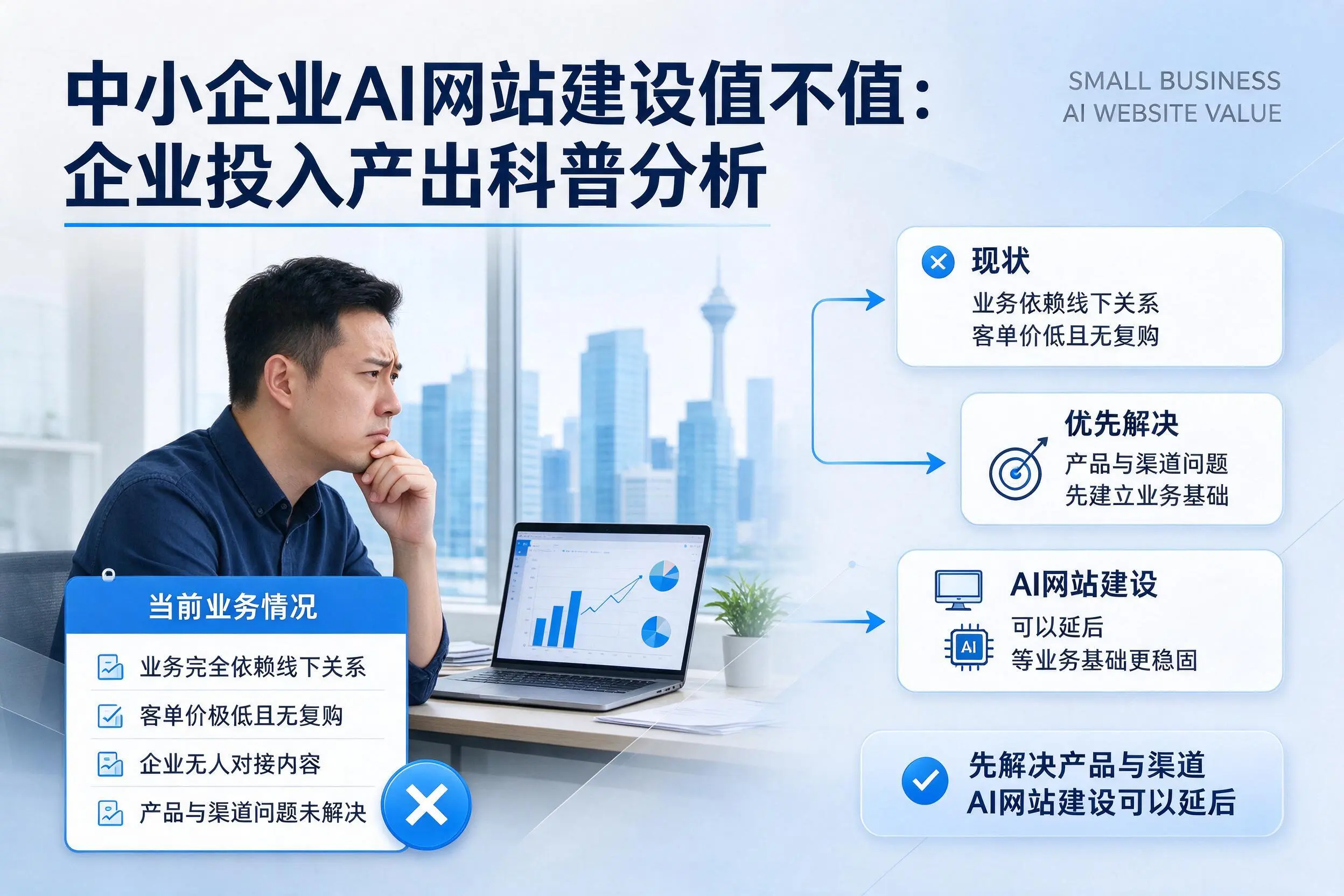 中小企业AI网站建设值不值：岳阳企业投入产出科普分析
