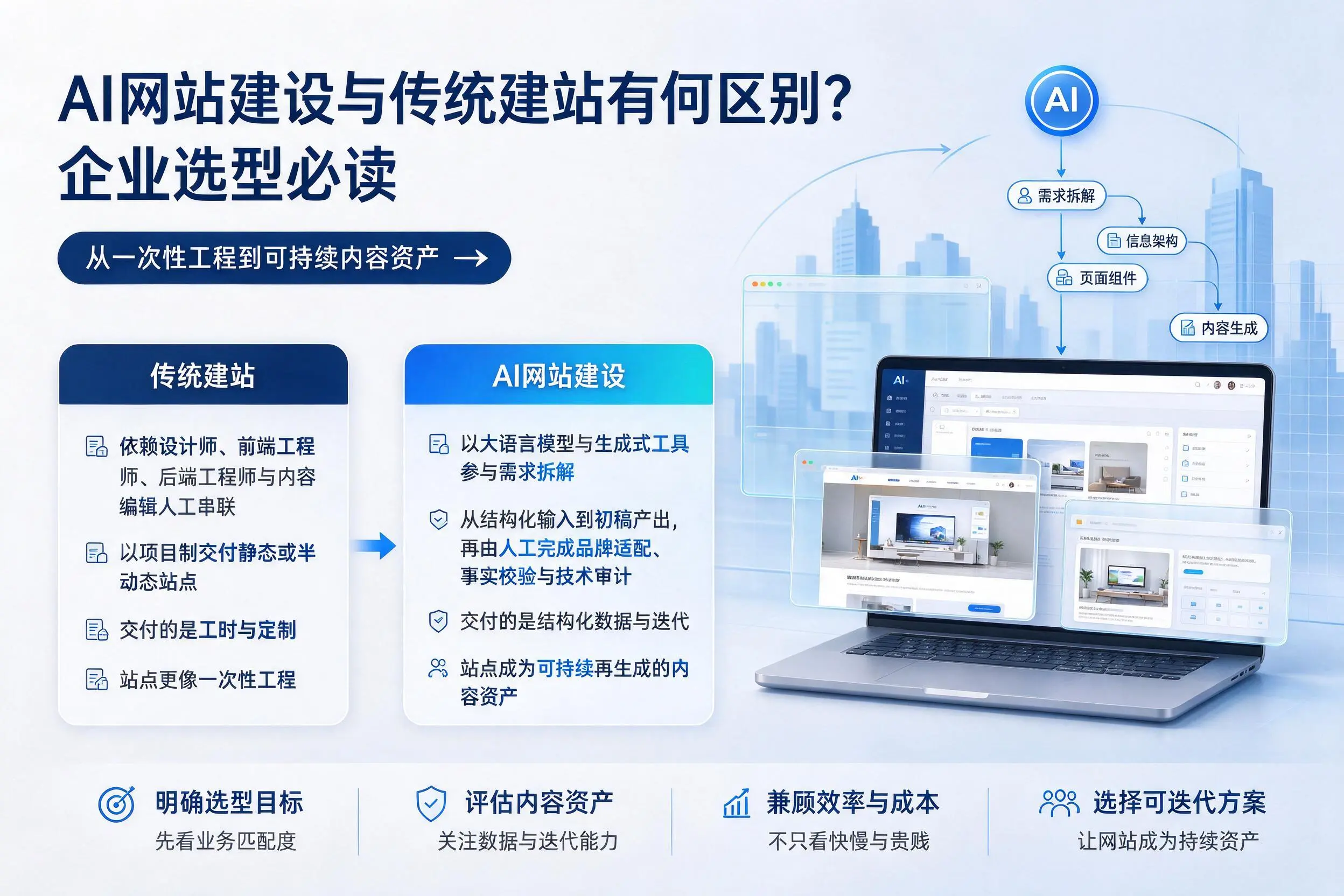 AI网站建设与传统建站有何区别？岳阳企业选型必读