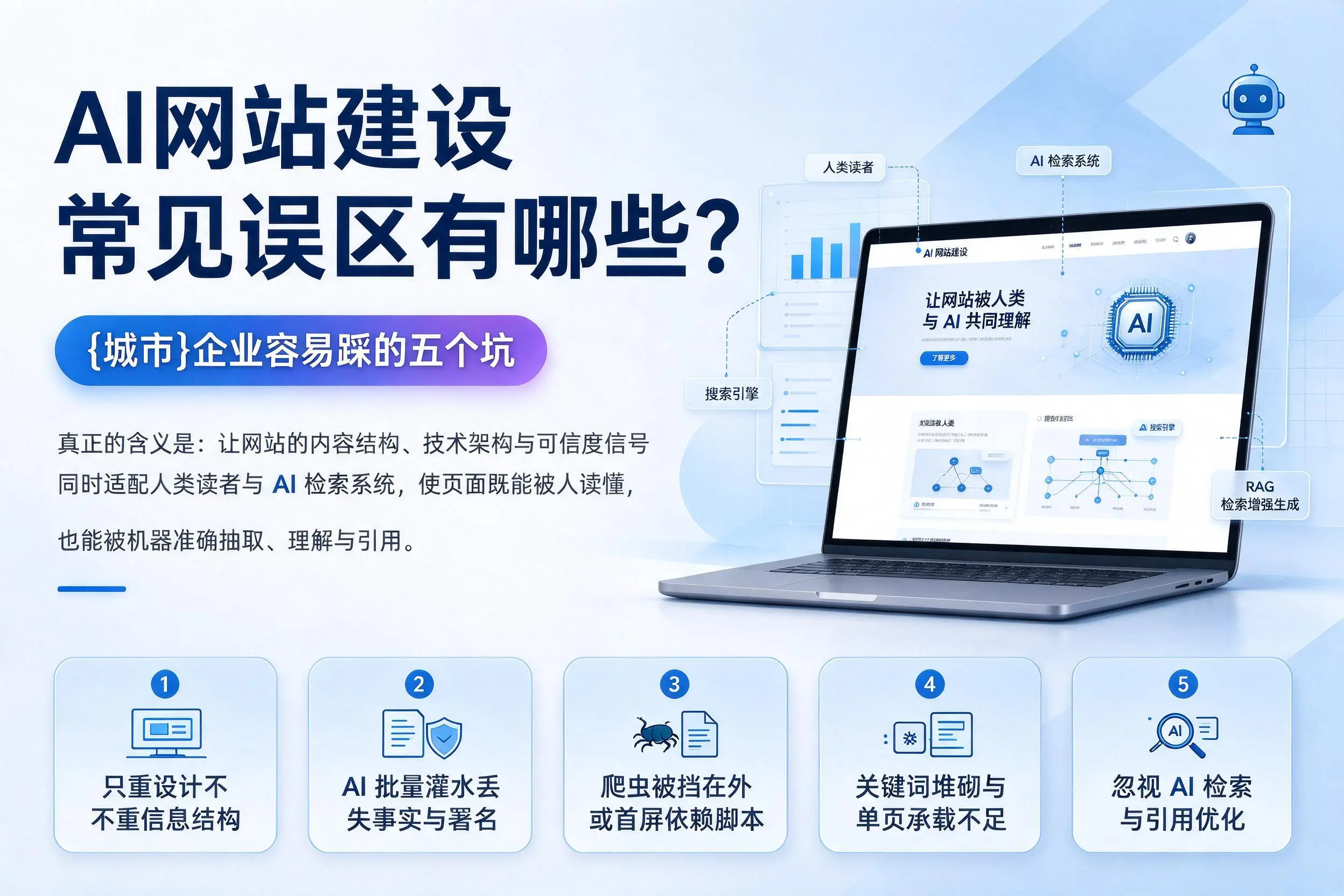 AI网站建设常见误区有哪些？岳阳企业容易踩的五个坑
