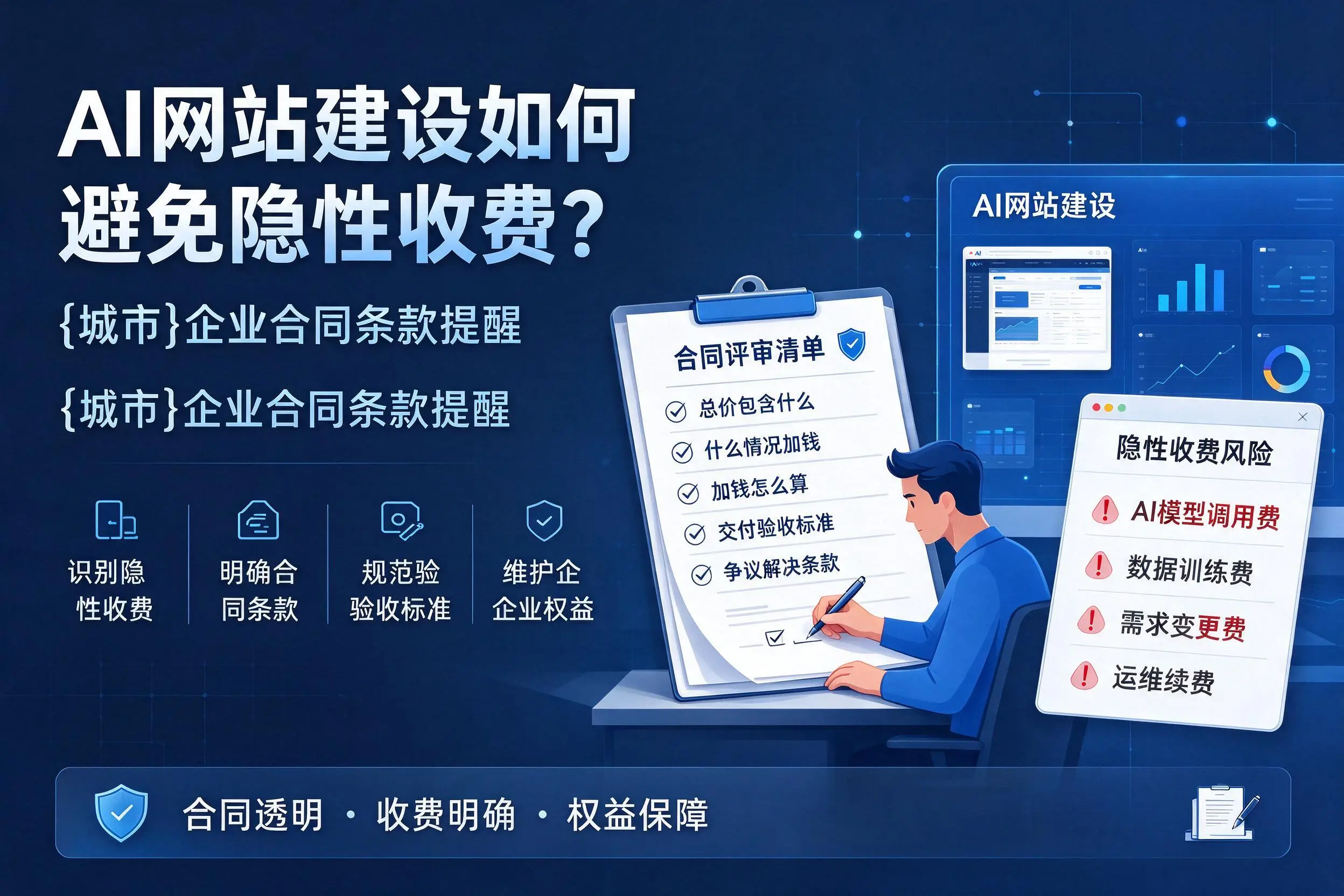 AI网站建设如何避免隐性收费?岳阳企业合同条款提醒