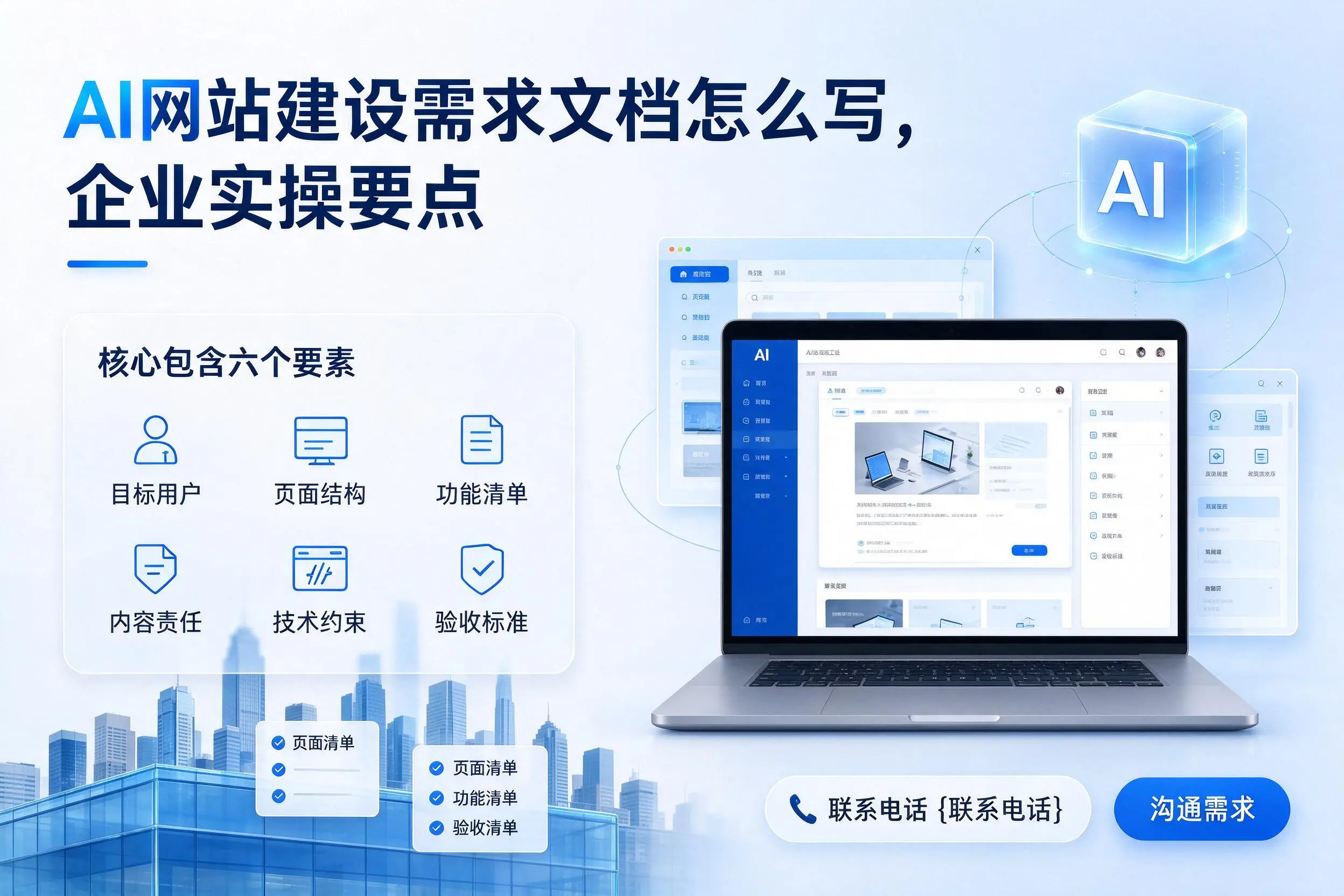 AI网站建设需求文档怎么写,岳阳企业实操要点
